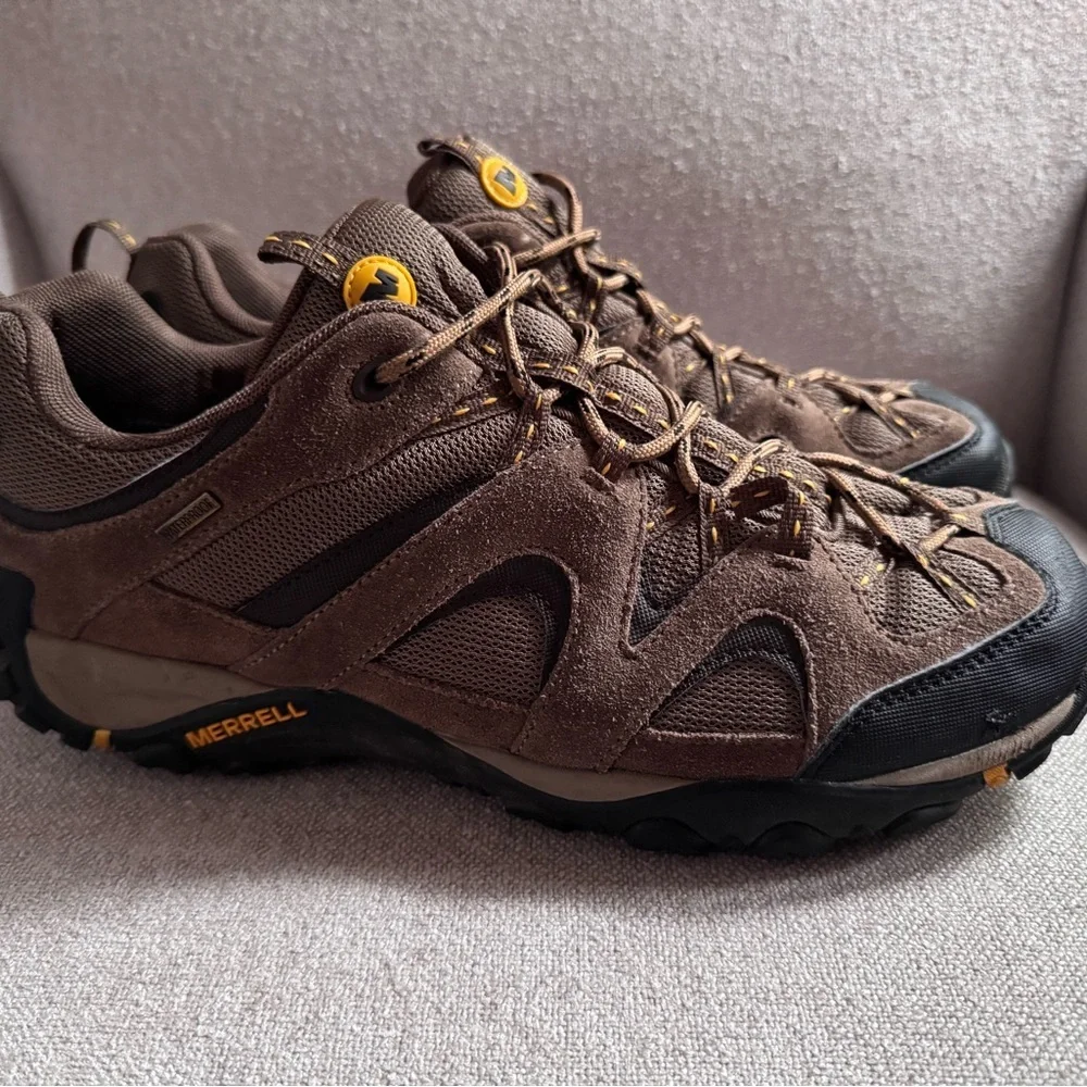 Merrell Brown Leather Hiking Shoes Men Size 12 *read Description* - Picture 2 of 7